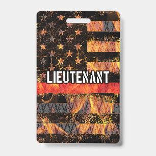 Lieutenant Firefighter Flag ID Badge