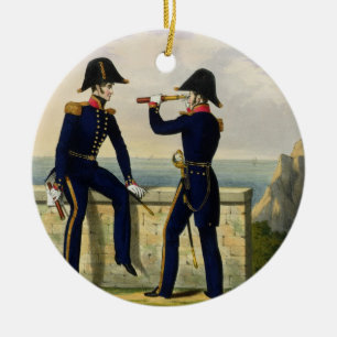 Lieutenants, plate 1 from 'Costume of the Royal Na Ceramic Ornament