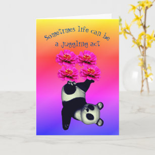 Life A Juggling Act Panda Bear Inspirational Card