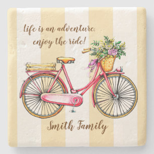 Life Adventure Bicycle Custom Stone Coaster