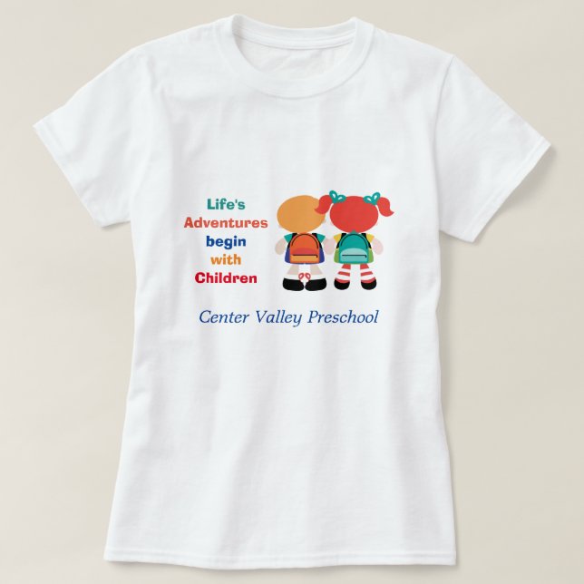 Life Adventure with Children Advertisement T-Shirt (Design Front)