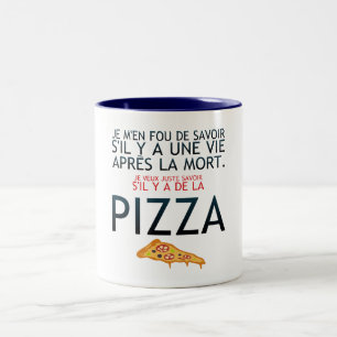 life_after_death_humor_pizza_knowledge_quote_drool Two-Tone coffee mug