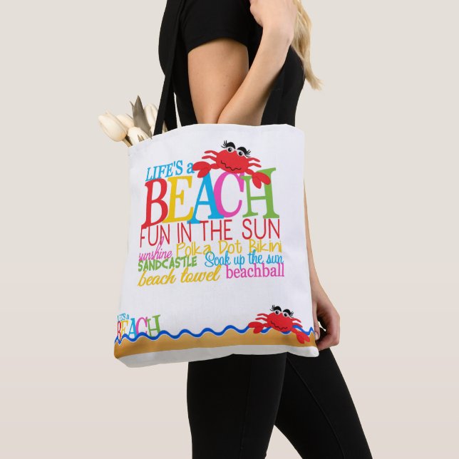 Life All-Over-Print Tote Bag, Medium Bag (Close Up)
