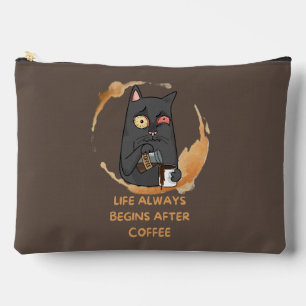 life always begin after coffee accessory pouch