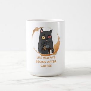 life always begin after coffee mug