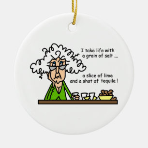 Life and Tequila Humour Ceramic Ornament