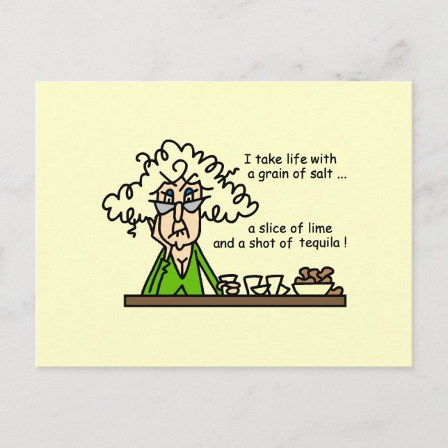 Life and Tequila Humour Postcard (Front)