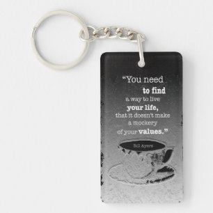Life and Values, Illustrated Existentialism quote Key Ring