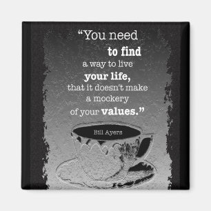 Life and Values, Illustrated Existentialism quote Magnet