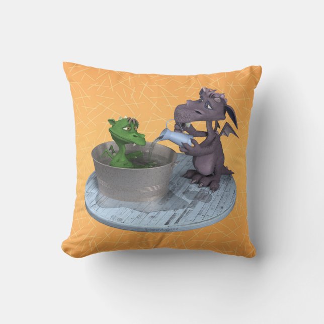 Life as a little dragon: bath time cushion (Front)