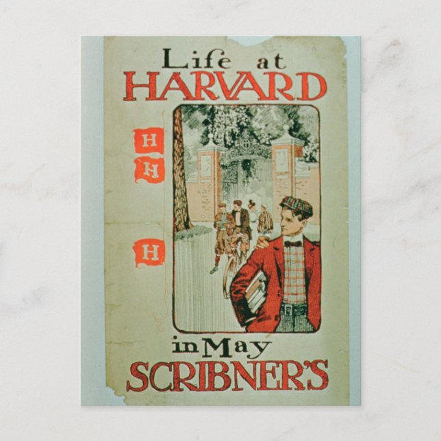 'Life at Harvard', poster advertising the May edit Postcard (Front)