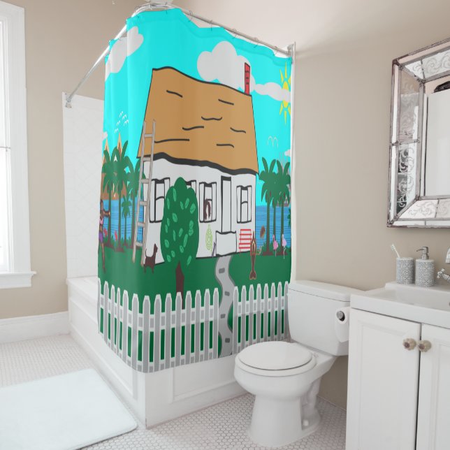 Life At The Beach Shower Curtain (In Situ)