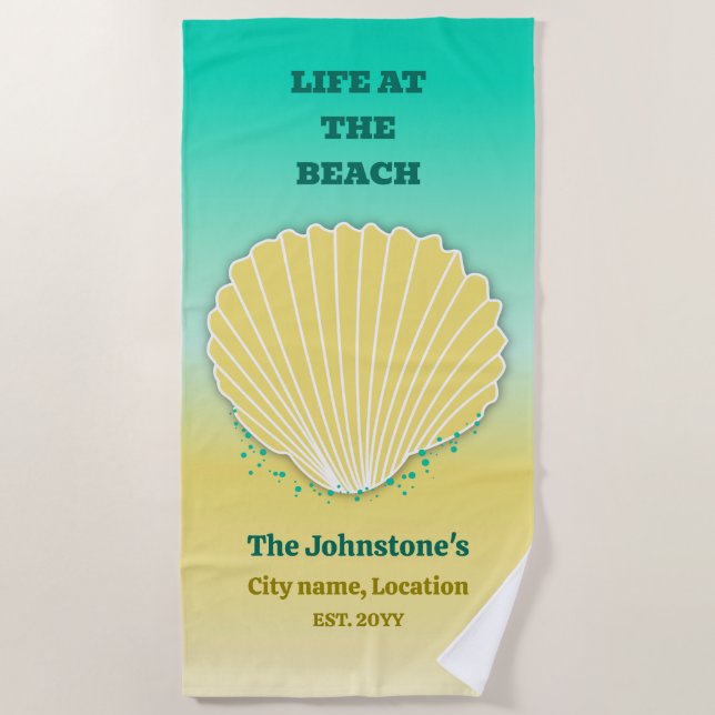 Life at the Beach Towel (Front)