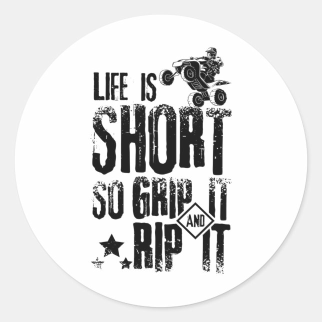 Life Atv Quad Classic Round Sticker (Front)