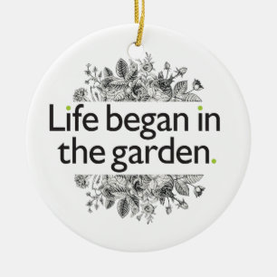 Life Began in the Garden Ceramic Tree Decoration