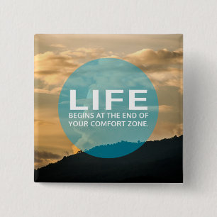 Life Begins 15 Cm Square Badge