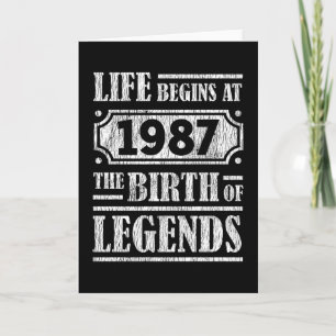 Life Begins 1987 The Birth Of Legend 35th Birthday Card