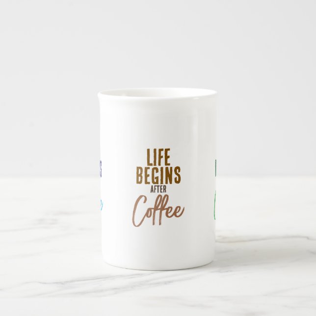 Life Begins After Bone China Mug (Front)
