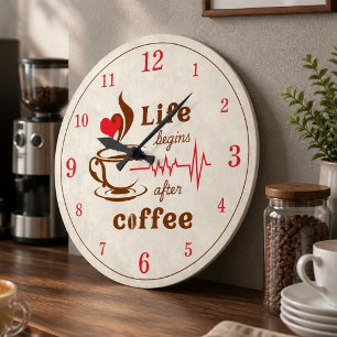 Life Begins After Coffee Acrylic Wall Clock