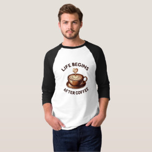 Life Begins After Coffee – Retro Coffee Lover T-Shirt