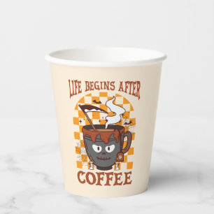 Life Begins After Coffee – Witchy Halloween Paper Cups
