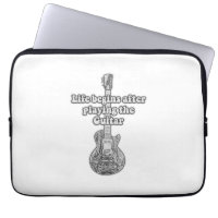 Life begins after playing the guitar. black & whit