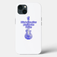 Life begins after playing the guitar. vintage blue