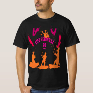 Life Begins at 20 Knots Brown Beige Silhouettes T-Shirt