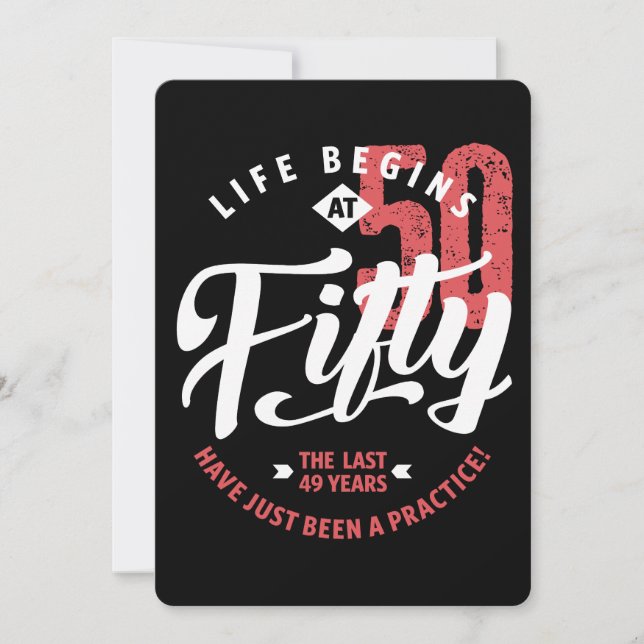 Life Begins at 50 | 50th Birthday Card (Front)