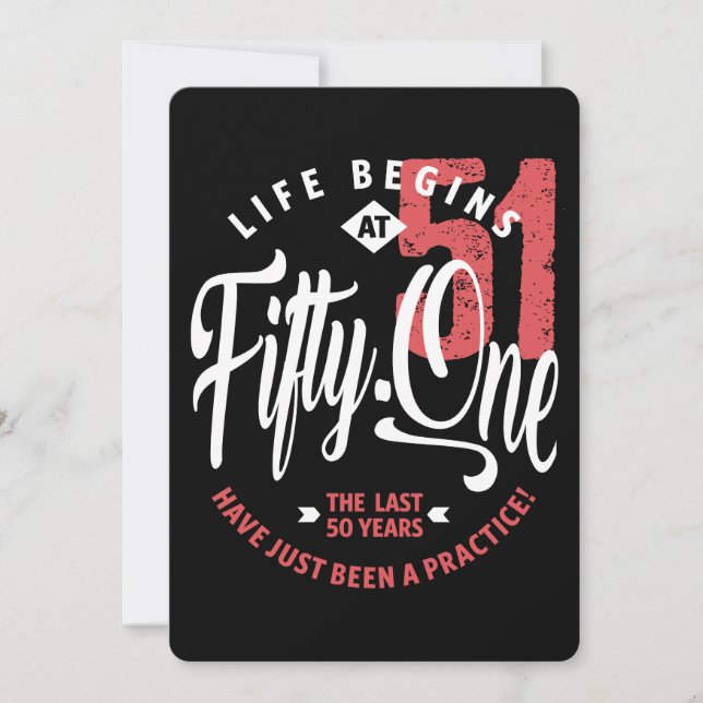 Life Begins at 51 | 51st Birthday Invitation (Front)