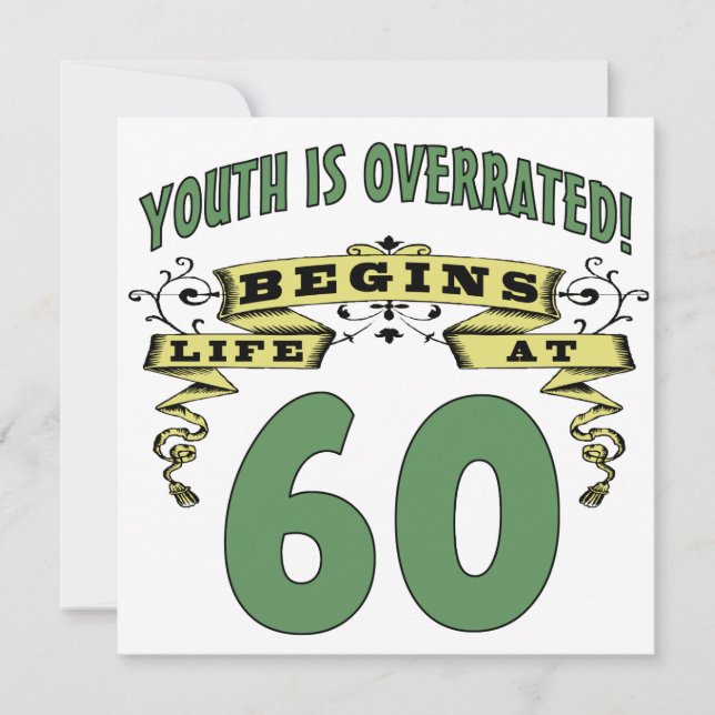 Life Begins At 60th Birthday Card (Front)