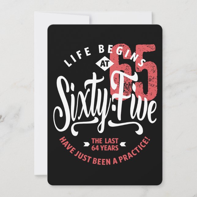Life Begins at 65 | 65th Birthday Card (Front)
