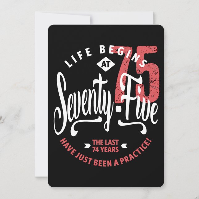 Life Begins at 75 | 75th Birthday Card (Front)
