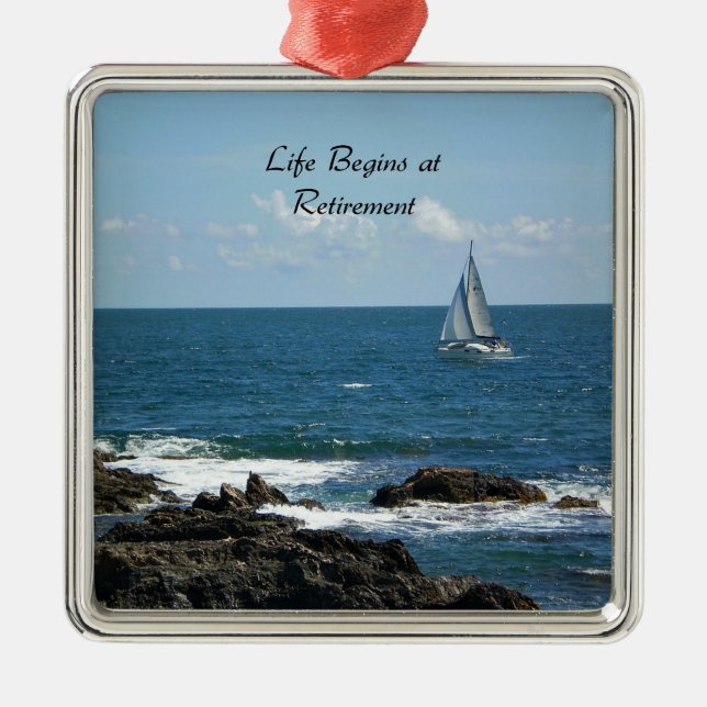 Life Begins at Retirement,  Metal Ornament (Front)