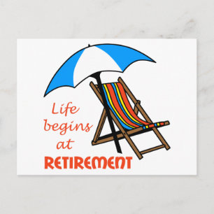 Life Begins at Retirement Postcard