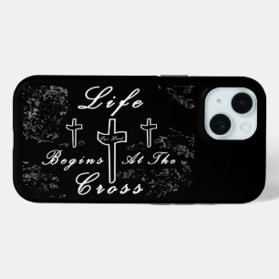 Life begins at the cross  iPhone 15 case
