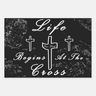 Life begins at the cross  wrapping paper sheet