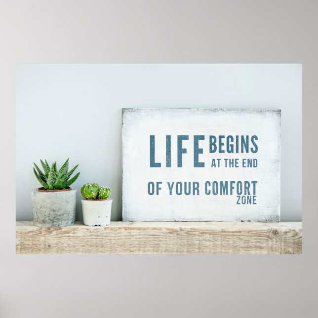 Life Begins at the End of Your Comfort Zone Poster (Front)