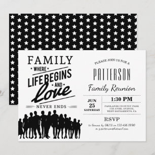 Life Begins & Love Never Ends Family Reunion Invitation
