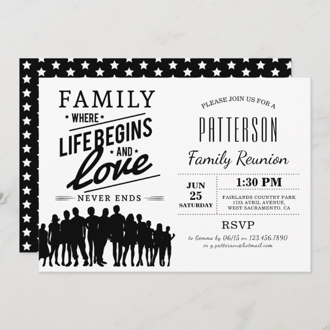 Life Begins & Love Never Ends | Family Reunion Invitation (Front/Back)