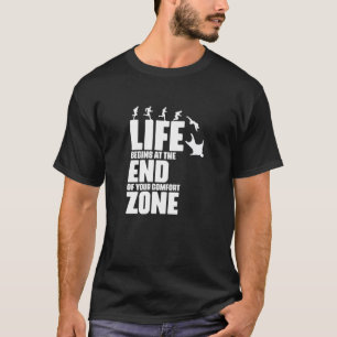Life Begins Wingsuit Paragliding Skydiver Paraglid T-Shirt