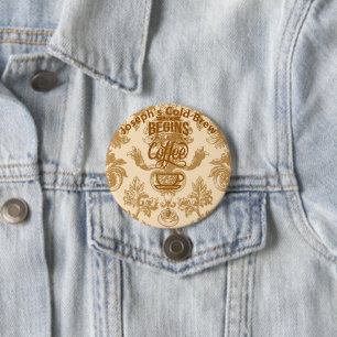 Life begins with coffee 7.5 cm round badge