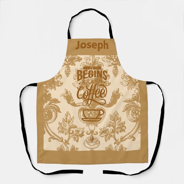 Life begins with coffee apron (Front)