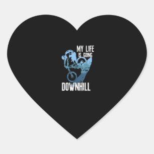 Life Behind Bars Biking Mountain Heart Sticker