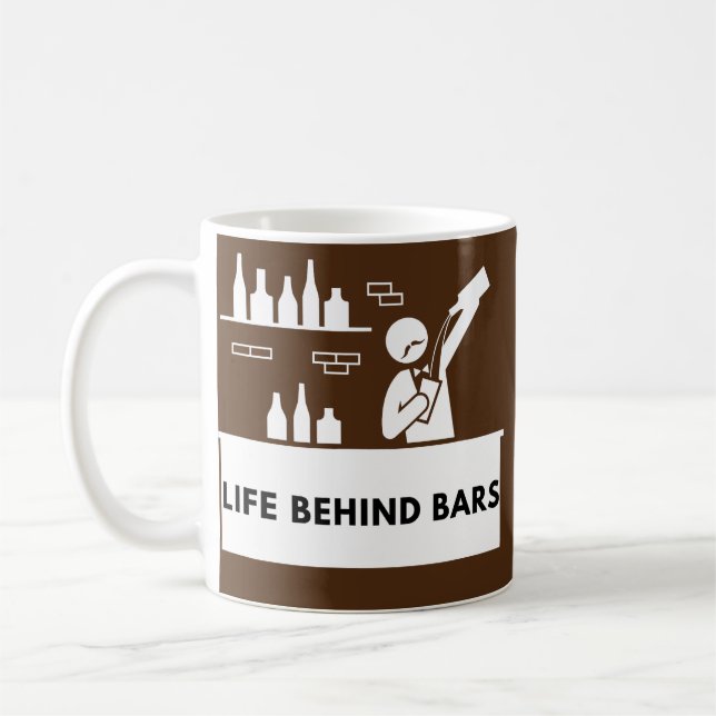 Life Behind Bars Cocktail Shakers Bartending Men Coffee Mug (Left)