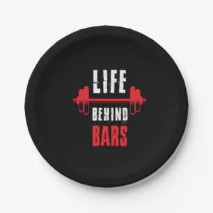 life behind bars paper plate