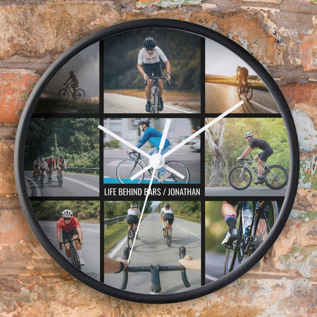 Life Behind Bars Personalise Images Bicycle Lovers Clock (Creator Uploaded)