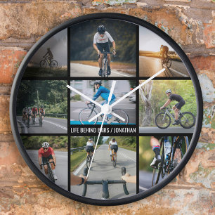 Life Behind Bars Personalise Images Bicycle Lovers Clock