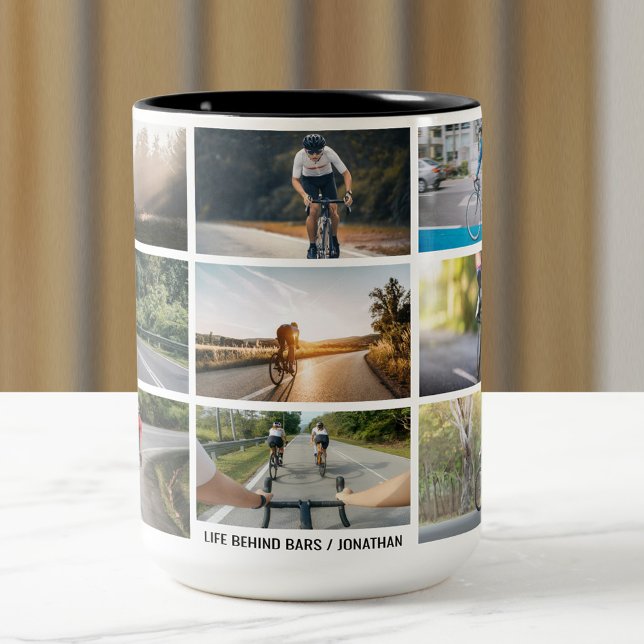Life Behind Bars Personalise Images Bicycle Lovers Two-Tone Coffee Mug (Creator Uploaded)