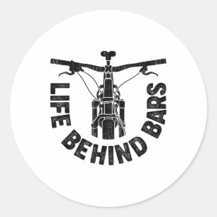 Life Behind Rs Mountain Biking Vintage Bicycle Bik Classic Round Sticker
